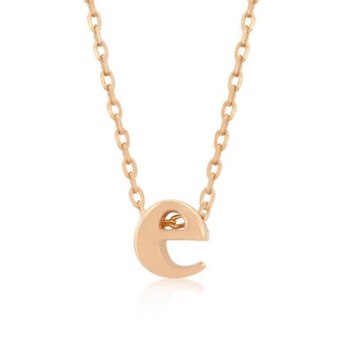 Initial E Rose Gold Pendant - Bae Apparel