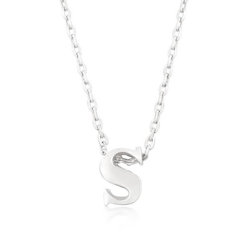 Initial S Silver Pendant - Bae Apparel