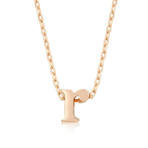 Initial R Rose Gold Pendant - Bae Apparel