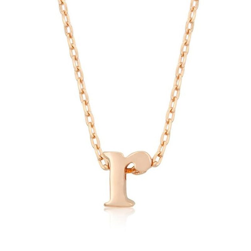 Initial R Rose Gold Pendant - Bae Apparel