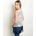 Women's Top Sleeveless Fringe Trim Top - Bae Apparel