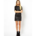 "Black Leather" Mini Dress - Bae Apparel