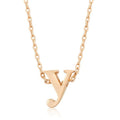 Initial Y Rose Gold Pendant - Bae Apparel