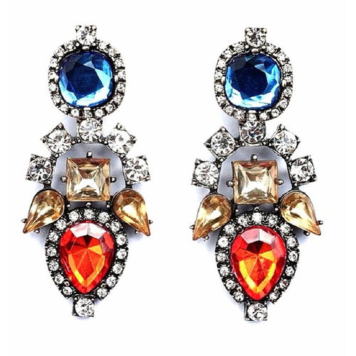 Cobalt Aztec Drop Earrings - Bae Apparel
