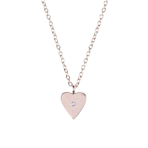 Heart and white topaz necklace - Bae Apparel