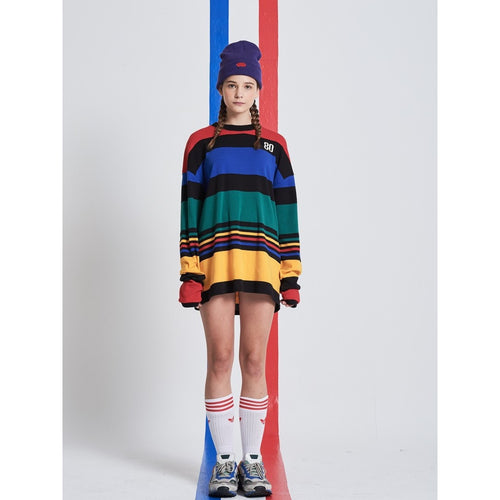 [AROUND80] MULTI STRIPE T - Bae Apparel