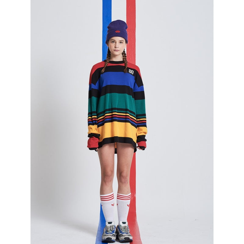 [AROUND80] MULTI STRIPE T - Bae Apparel