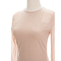 Solid Beige Mesh Dress - Bae Apparel