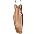 Knee Length Fitted Sexy Dress - Bae Apparel