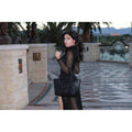 Mechaly Women's Skully Black Vegan Leather Skull Tote Handbag - Bae Apparel