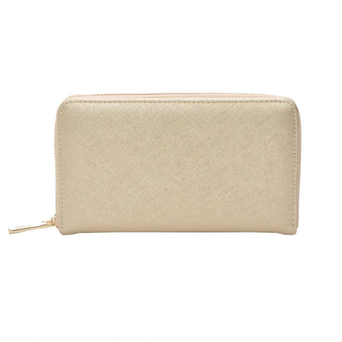 Mechaly Women's Katie Gold Vegan Leather Wallet - Bae Apparel