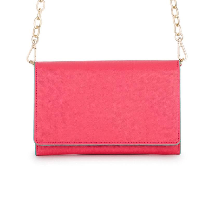 Coral & Mint Green Border Purse - Bae Apparel