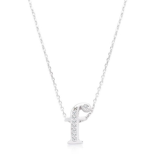 Initial F Crystal Pendant - Bae Apparel
