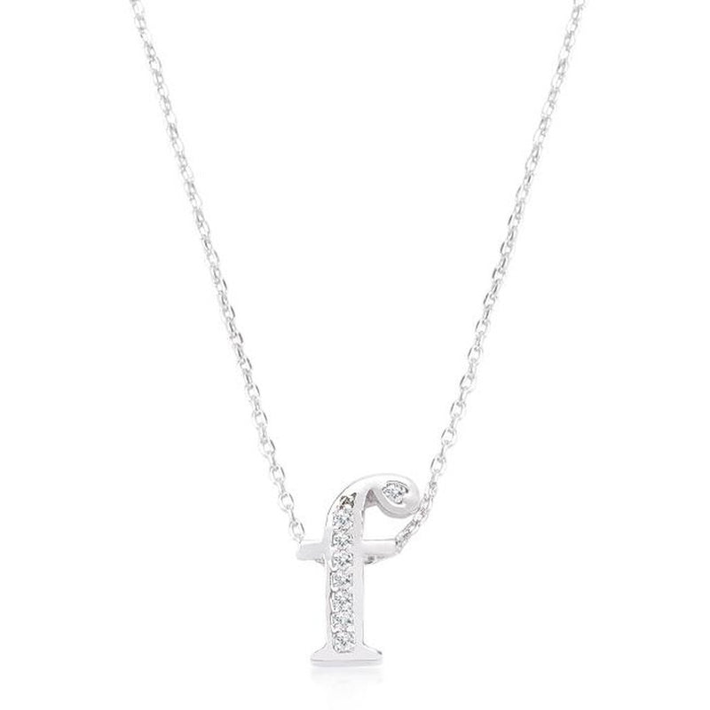 Initial F Crystal Pendant - Bae Apparel