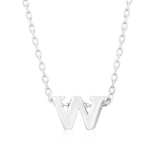 Initial W Silver Pendant - Bae Apparel
