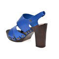 Leather platform sandal  in oak with back strap - Bae Apparel