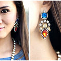 Cobalt Aztec Drop Earrings - Bae Apparel