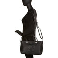 Mechaly Women's Skully Blue Vegan Leather Skull Handbag - Bae Apparel