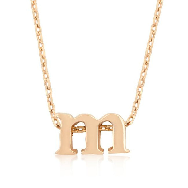 Initial M Rose Gold Pendant - Bae Apparel