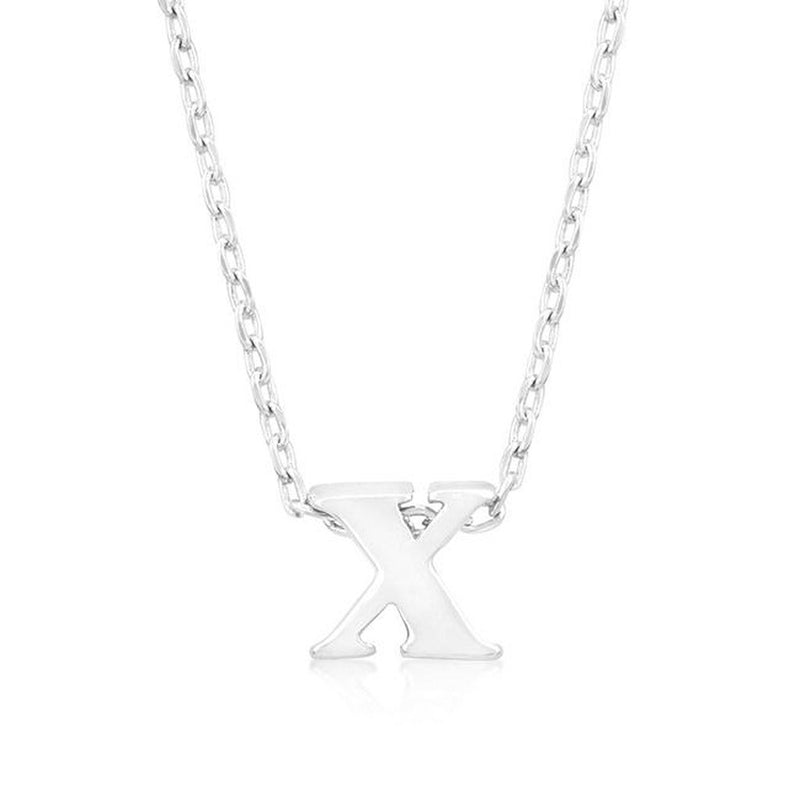 Initial X Silver Pendant - Bae Apparel