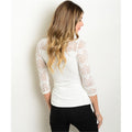 Women's Lace Blouse Long Sleeve With Necklace - Bae Apparel