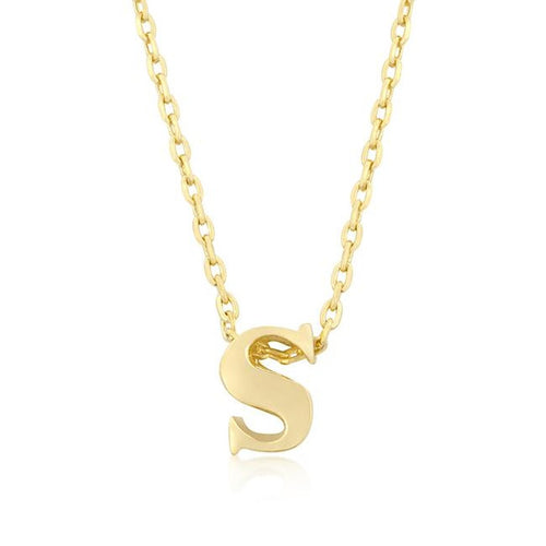 Initial S Gold Pendant - Bae Apparel