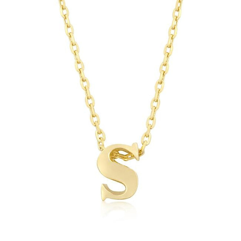 Initial S Gold Pendant - Bae Apparel
