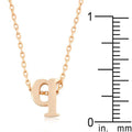 Initial Q Rose Gold Pendant - Bae Apparel