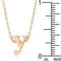 Initial Y Rose Gold Pendant - Bae Apparel