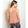 Women's Top Lace Fringe Trim Sleeveless - Bae Apparel