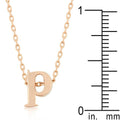 Initial P Rose Gold Pendant - Bae Apparel