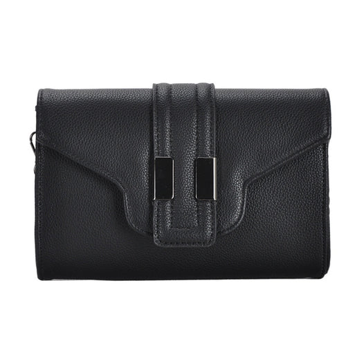 Mechaly Women's Nicky Black Vegan Leather Clutch - Bae Apparel