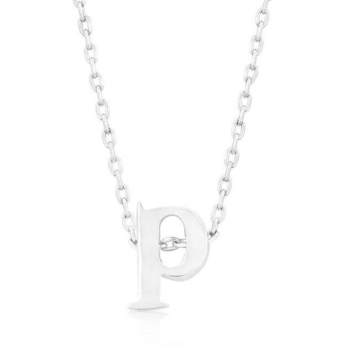 Initial P Silver Pendant - Bae Apparel