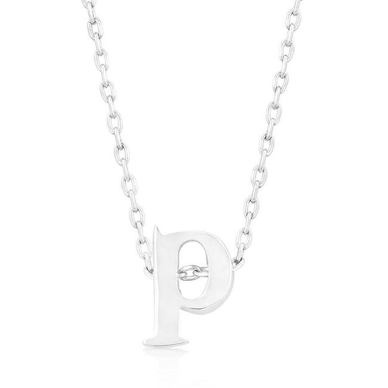 Initial P Silver Pendant - Bae Apparel