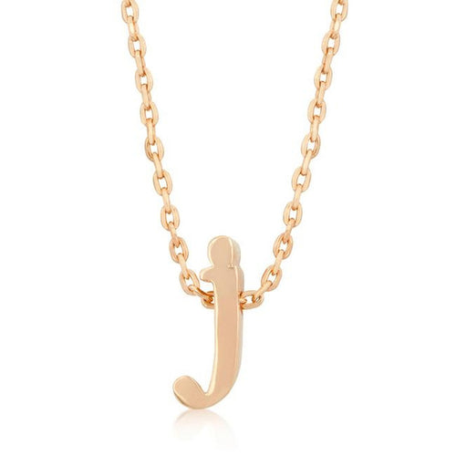 Initial J Rose Gold Pendant - Bae Apparel