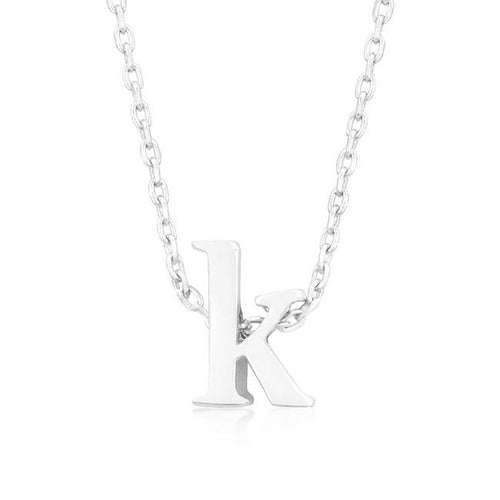 Initial K Silver Pendant - Bae Apparel