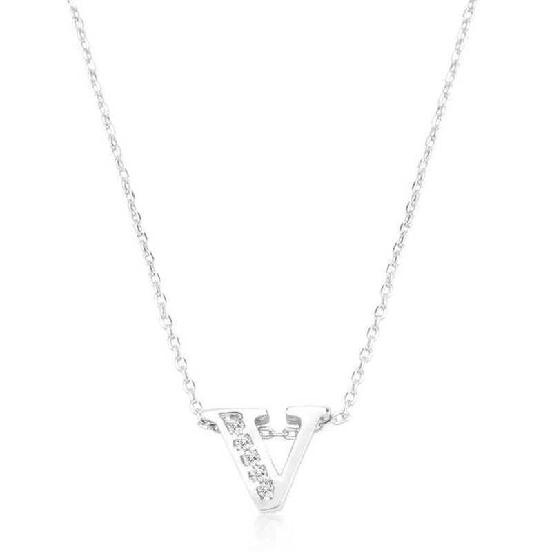 Initial V Crystal Pendant - Bae Apparel