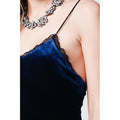 Navy blue short cami velvet dress - Bae Apparel