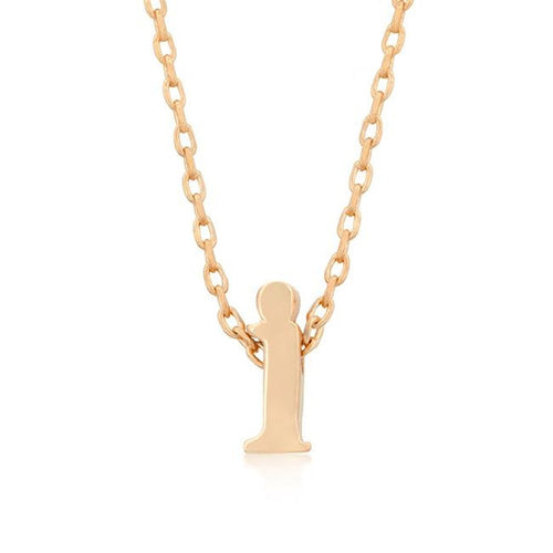 Initial I Rose Gold Pendant - Bae Apparel