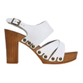 Leather platform sandal  in pine with back strap - Bae Apparel