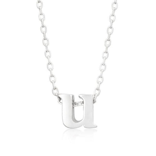 Initial U Silver Pendant - Bae Apparel