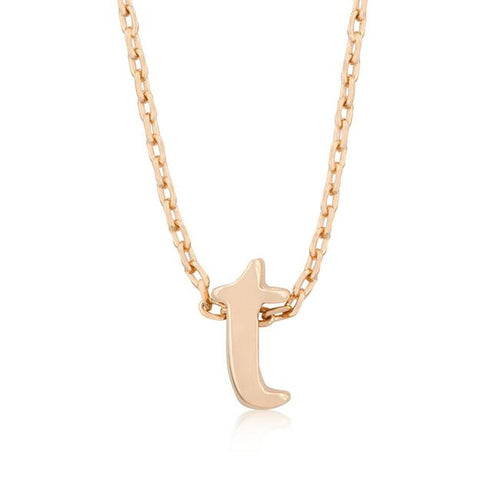 Initial T Rose Gold Pendant - Bae Apparel