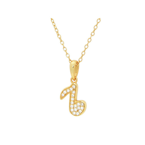 Silver 18K Gold Plated Teen  Corchea Necklace 16"+ 2" Cubic Zirconias Pave - Bae Apparel