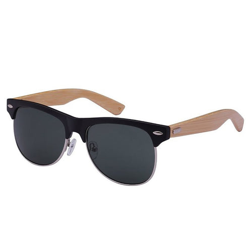 Mechaly Clubmaster Style Bamboo Sunglasses - Bae Apparel