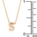 Initial S Rose Gold Pendant - Bae Apparel
