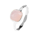 Silver Stacking Ring Rose Quartz - Bae Apparel