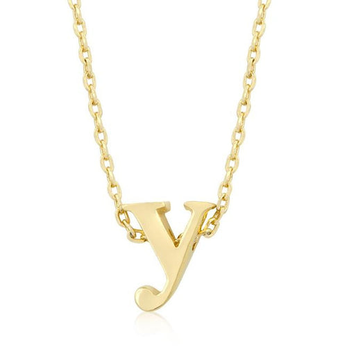 Initial Y Gold Pendant - Bae Apparel