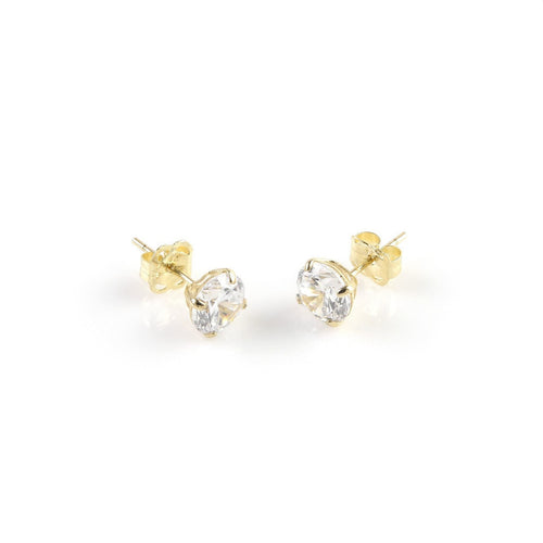 9ct Gold White CZ Studs - Bae Apparel