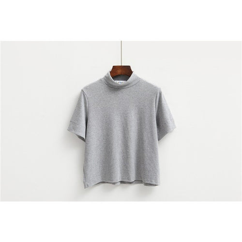 Womens High Neck Crop Shirt - Bae Apparel