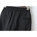 Blue Striped Capris Women's Trousers - Bae Apparel